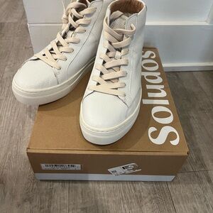 Soludos white 8 high top sneakers NEW in box